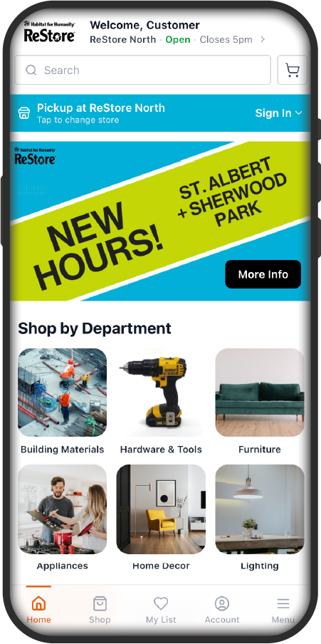 ReStore App Home