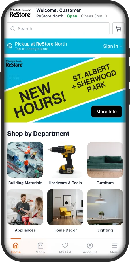 ReStore App Home